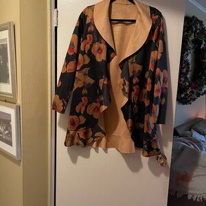 Floral Open Front Jacket reversible
